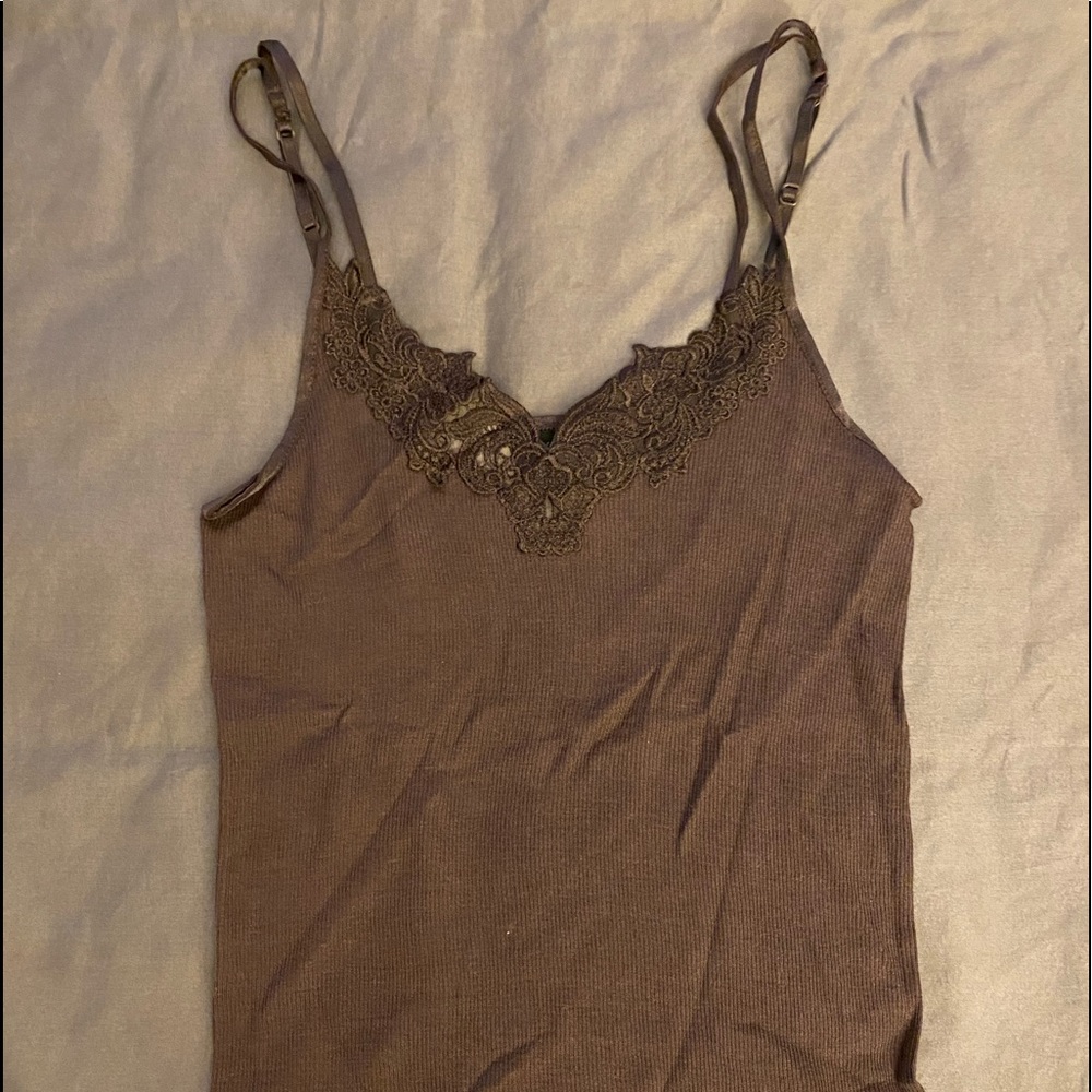 NWT-Express Ribbed Tank Top with Top Embellishment